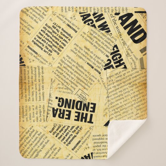 Nieuws papier met oud papier sherpa deken (Voorkant)