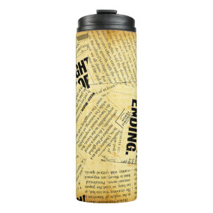Nieuws papier met oud papier thermosbeker