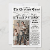 Nieuwsblad Kerstfeest Uitnodiging met Foto (Voorkant)