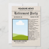 Nieuwsblad Pensioen Party Uitnodiging (Voorkant)