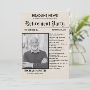Nieuwsblad Pensioen Party Uitnodiging