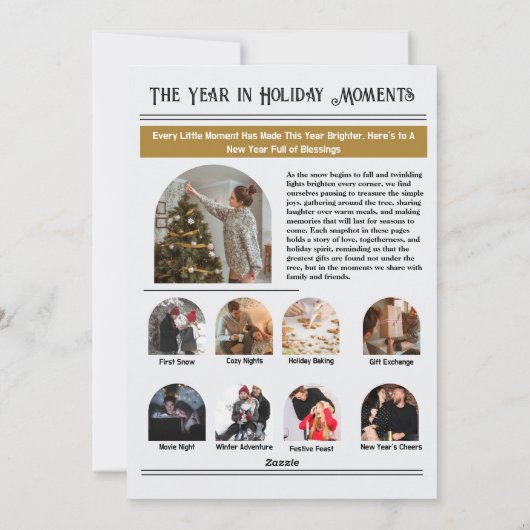 Nieuwsbrief Boog Foto Collage Kerstmis Feestdagenkaart (Achterkant)