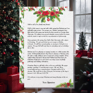 Nieuwsbrief Jouw tekst van de kerstfamilie Poinset Briefpapier