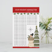 Nieuwsbrief kerstmis of feestdag Sjabloon Briefpapier (Staand voorkant)