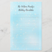 Nieuwsbrief met blauw kerstfeest briefpapier (Voorkant)