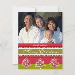 Nieuwsbrief op Back Red Damask Tree Christmas Kaar Kaart