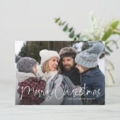 Nieuwsbrief rood met kerstscript feestdagenkaart (Staand voorkant)