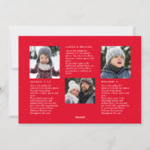 Nieuwsbrief rood met kerstscript feestdagenkaart (Achterkant)