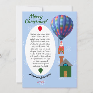 Nieuwsbrief Santa Hot Air ballon Feestdagenkaart