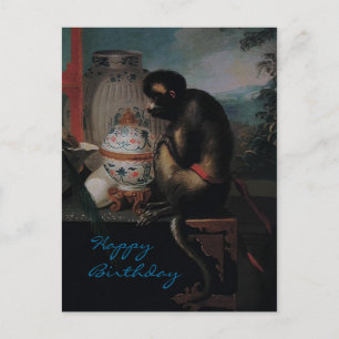 Nieuwsgierig aap ~ Briefkaart / Happy Birthday