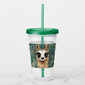 Nieuwsgierig Baby Llama Funny Acryl Tumbler Acryl Drinkbeker (Voorkant)