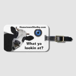 Nieuwsgierig Bagagelabel Koe