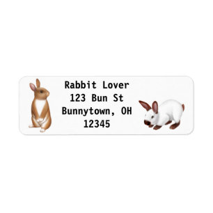 Nieuwsgierig Bunny Rabbit Label