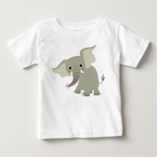 Nieuwsgierig Cartoon Elephant Baby T-Shirt