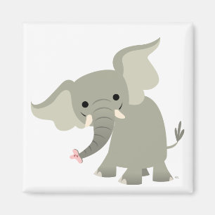 Nieuwsgierig Cartoon Elephant Magnet Magneet