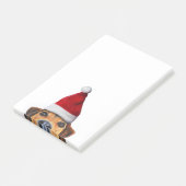 Nieuwsgierig Cute Funny Dog met Santa Hat Post-it® Notes (Schuin)