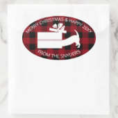 Nieuwsgierig Dachshund in Gift Ovale Sticker (Tas)