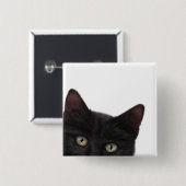 Nieuwsgierig digitaal Kat schilderen Vierkante Button 5,1 Cm (Voorkant /achterkant)