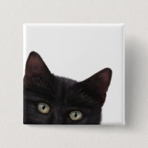 Nieuwsgierig digitaal Kat schilderen Vierkante Button 5,1 Cm