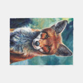 Nieuwsgierig Fox Fleece Deken (Voorkant (Horizontaal))