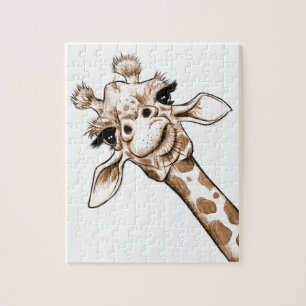 Nieuwsgierig Giraffe Art Legpuzzel