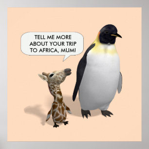 Nieuwsgierig Giraffe Baby Poster