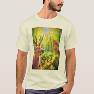 Nieuwsgierig hert in het Oerwoud T-shirt