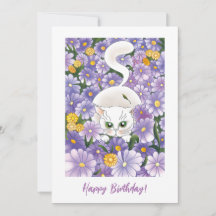 Nieuwsgierig kat Birthday Greetings Kaart