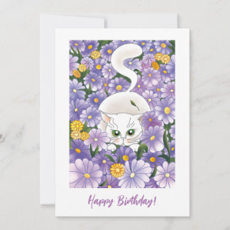 Nieuwsgierig kat Birthday Greetings Kaart