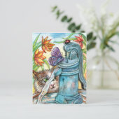 Nieuwsgierig kat briefkaart (Staand voorkant)