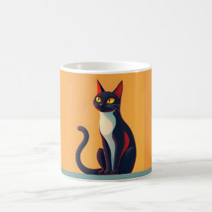 Nieuwsgierig kat koffiemok