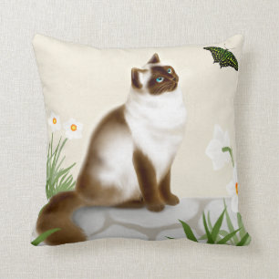 Nieuwsgierig Kat Pillow Kussen