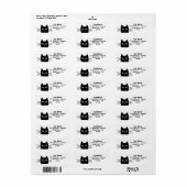 Nieuwsgierig kijkend Black Cat Return Adres Labels (Full Sheet)