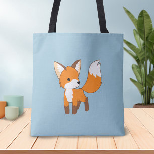 Nieuwsgierig Little Fox Blue Draagtas