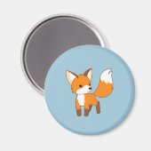 Nieuwsgierig Little Fox Blue Magneet (Voorkant / Achterkant)