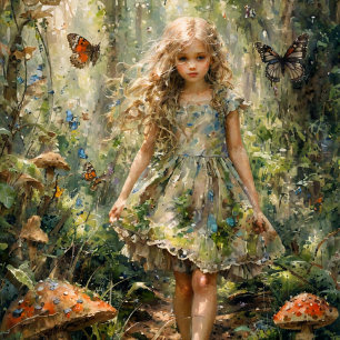 Nieuwsgierig meisje in een grillige scène tissuepapier