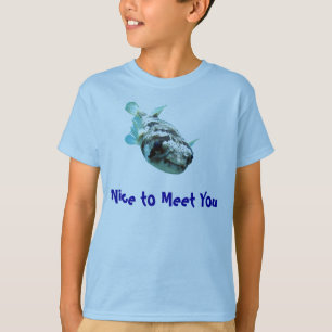 Nieuwsgierig Porcupine Pufferfish "Leuk je te ontm T-shirt