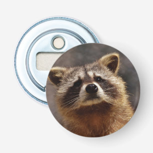 nieuwsgierig Raccoon Button Flesopener
