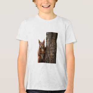 Nieuwsgierig Rode Eekhoorn Tri-Blend Shirt