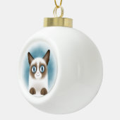 nieuwsgierig Siamese Kitten Keramische Bal Ornament (Rechts)
