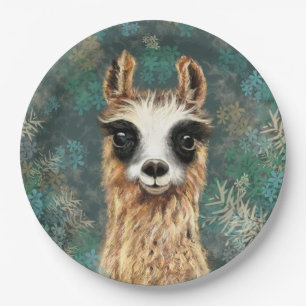 Nieuwsgierig Speels Llama Papier Borden Grappig Papieren Bordje