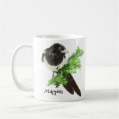 Nieuwsgierig waterverf Magpie Bird Natuur Art Koffiemok (Links)