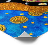 Nieuwsgierig zwart kat poster (Hoek)