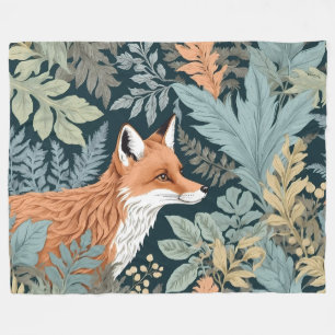 Nieuwsgierige Fox Fern laat William Morris inspire Fleece Deken