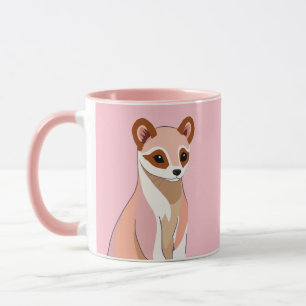 Nieuwsgierige fret pastel kleuren mok