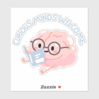 Nieuwsgierige geesten welkom Slim leesbrein Sticker