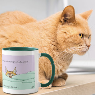 Nieuwsgierige Gember Peekaboo Kat Grappige Lavende Koffiemok