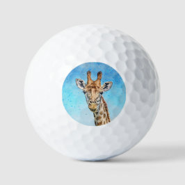 Nieuwsgierige Giraffe met Blue Confetti Sky Golfballen