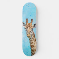 Nieuwsgierige Giraffe met Blue Confetti Sky
