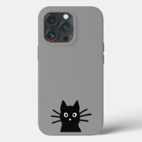 Nieuwsgierige glurende zwarte kitty kat Koel kat l